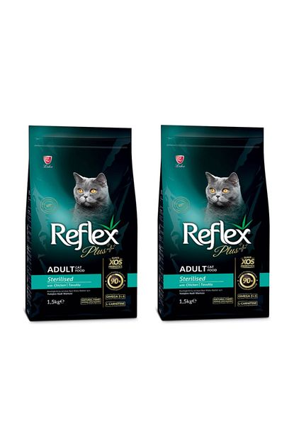 Reflex Plus Tavuklu Kisirlastirilmis Yetiskin Kedi Mamasi 1 5 Kg 2 Li Set Trendyol