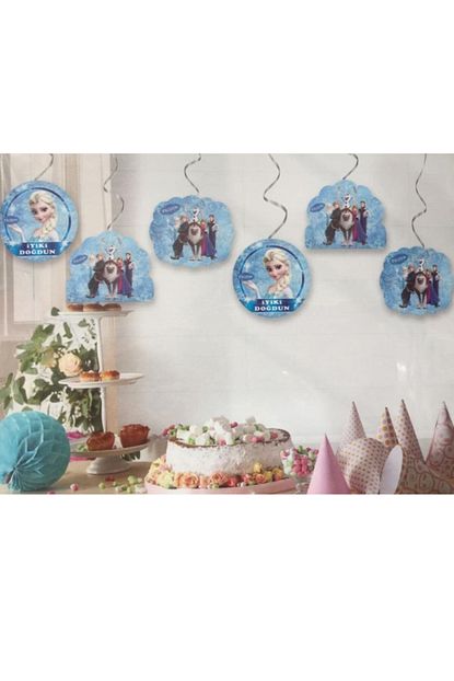 Bambapaw Frozen Karlar Ulkesi Cift Tarafli Tavan Sarkit Susu 6 Li Parti Susu Dogum Gunu Susu Trendyol
