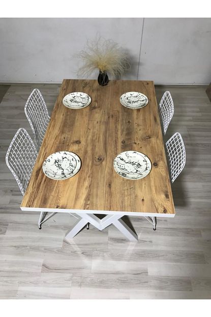 Home Kahverengi Mutfak Balkon Ahsap Masa Takimi Trendyol
