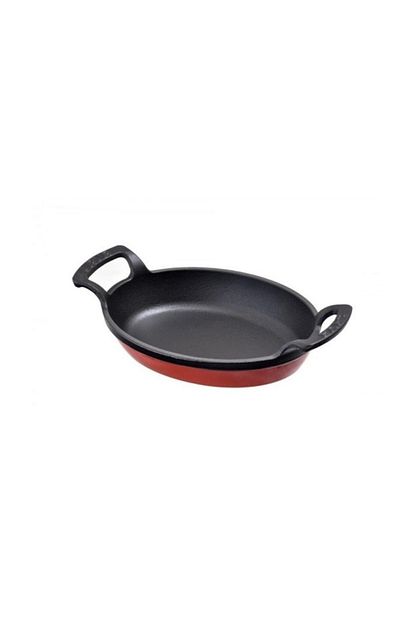 Lava Dokum Oval Kulplu Tava 23 X 17 Cm Kirmizi Trendyol
