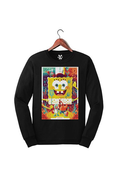 Darkia Spongebob Sunger Bob Baskili Uzun Kollu Ust Sweatshirt Trendyol