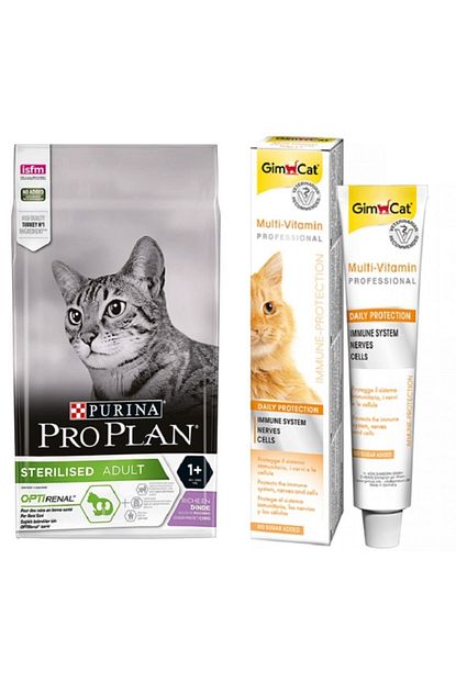 Proplan Sterilised Hindili Kedi Mamasi 1 5 Kg Gimcat Kedi Multivitamin 20 Gr Original Trendyol