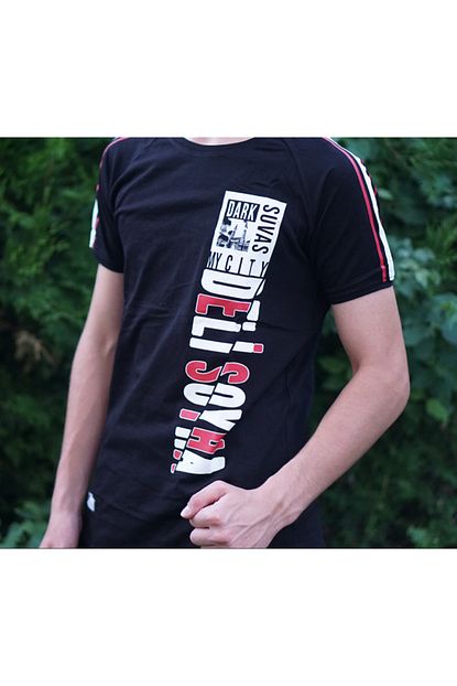 Yigidolar Erkek Siyah Sivas Baskili Ozel Tasarim Tisort Trendyol