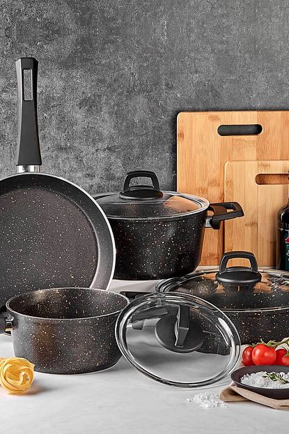 Karaca Biogranit Blackgold 7 Parca Tencere Seti Trendyol