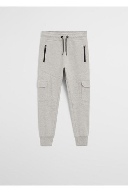 Mango Kids Erkek Cocuk Gri Cepli Jogger Pantolon Trendyol