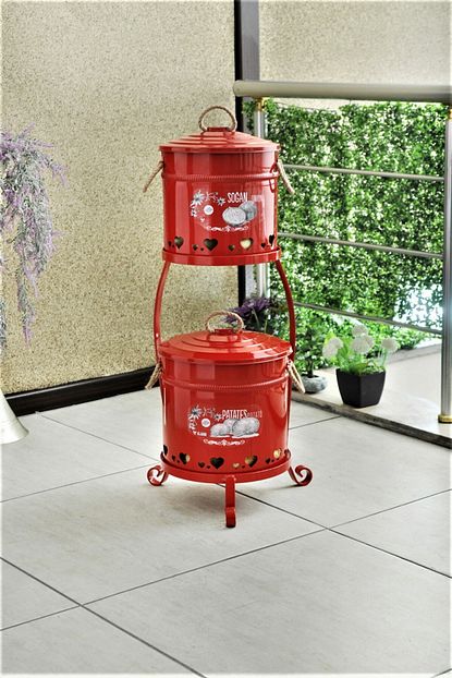 Yildiray Metal Metal Standli 2 Katli Patates Sogan Kovasi Trendyol