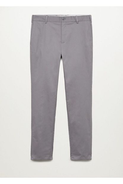 Mango Man Erkek Gri Dar Kesim Serj Chino Pantolon Trendyol