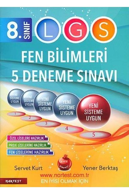 Nartest Yayinlari Nartest 8 Sinif Lgs Fen Bilimleri 5 Deneme Sinavi Trendyol