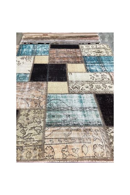 Yagcibedir Mavi Patchwork El Dokuma Yun Hali 07 Trendyol