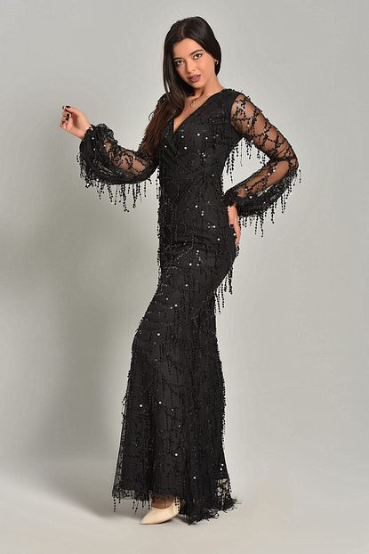 https www trendyol com modakapimda siyah pul payet tasarim abiye elbise p 32876215