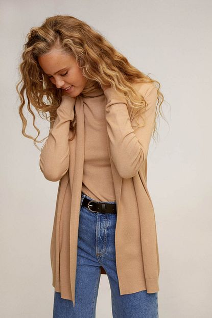 Mango Woman Kadin Orta Kahverengi Lastik Detayli Hirka 77080546 Trendyol