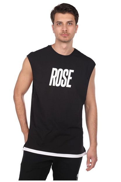 Markapia Rose Baskili Kolsuz Erkek T Shirt Trendyol