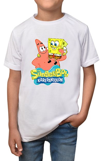 Phi Ajans Erkek Cocuk Beyaz Sunger Bob T Shirt T 1 Trendyol