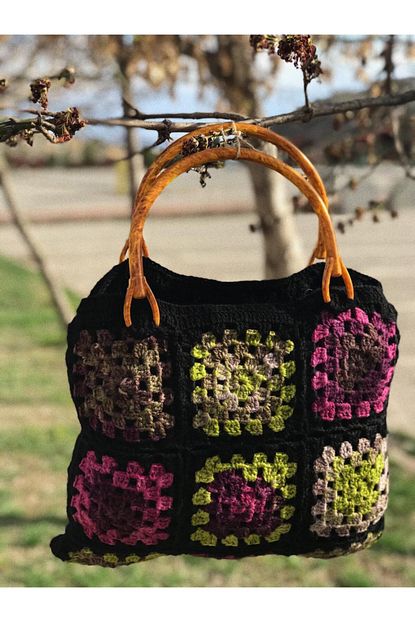 Guncem Butik Kadin Siyah El Yapimi Canta Trendyol