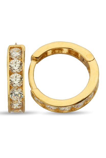 Atlas Gold 14 Ayar Renkli Tasli Altin Kupe Trendyol