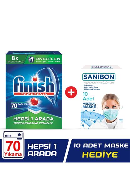 Finish Hepsi Bir Arada 70 Tablet Bulasik Makinesi Deterjani 10 Lu Maske Trendyol