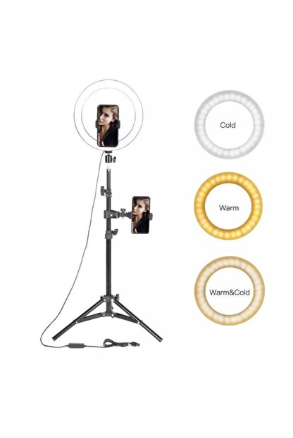 Telefonparcalari 12 Inc Kuafor Makyaj Youtuber Tiktok Cekimleri Icin Ring Light Surekli Isik 2m Tripod Trendyol