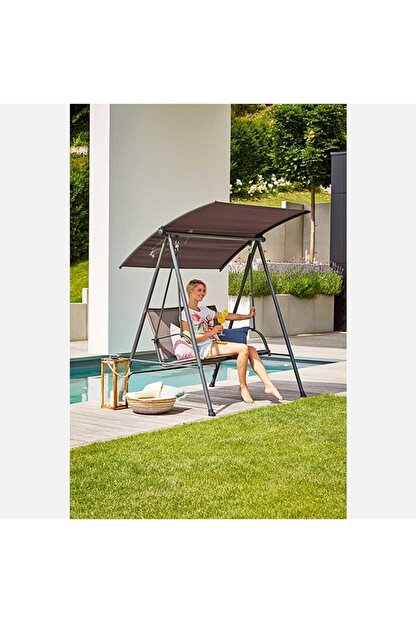 Sunfun Gri 2 Kisilik Balkon Teras Bahce Metal Salincak Trendyol