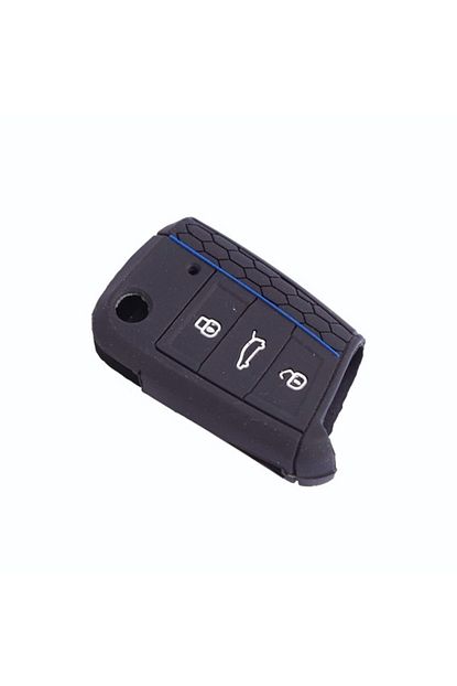 Space Volkswagen Golf 7 Anahtar Kabi Siyah Mavi Cizgili Silikon Kilif Trendyol