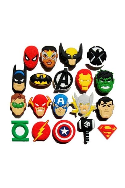 Schulzz 19 Adet Crocs Terlik Susleri Jibbitz Avengers Super Kahramanlar Serisi Renkli Aksesuar Trendyol