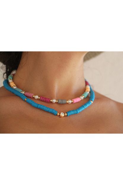 Sestra Jewelry El Yapimi Mavi Fimo Cam Nazar Boncuklu Kolye Fimokolyenilyesil Trendyol