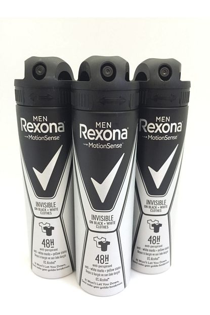 Rexona Invisible Deodorant Sprey Black White Erkek 150 Ml X 3 Adet Trendyol
