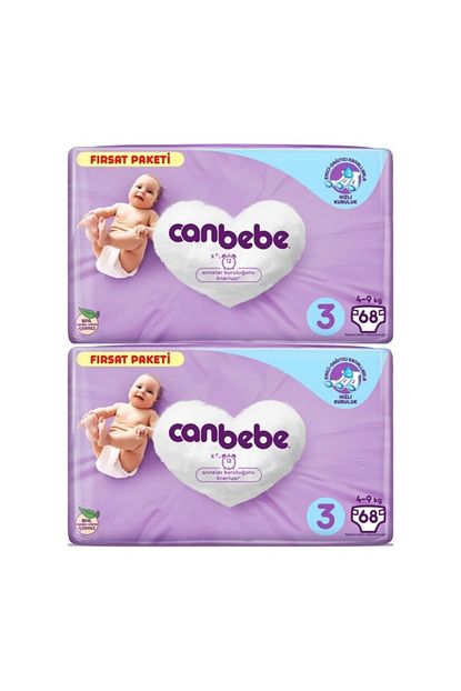 Canbebe Bebek Bezi 3 Beden 4 9 Kg 68x2 136 Adet Trendyol
