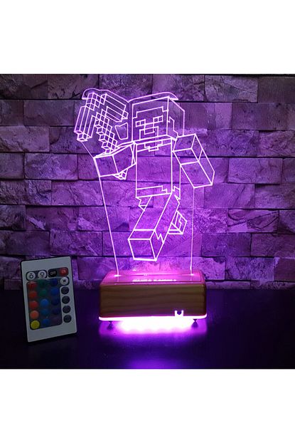 Vipyol Dogum Gunu Hediyesi Minecraft 3d 16 Renkli Gece Lambasi Trendyol