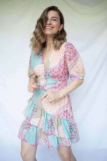 trendyol sifon kisa elbise