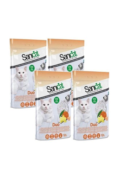 Sanicat Tozsuz Vanilyali Mandalina Aromali Dogal Kedi Kumu 10 Lt 4 Lu Set Trendyol