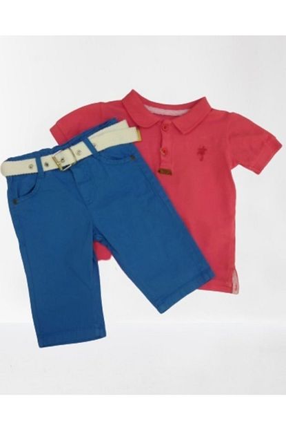 Estella Erkek Cocuk Mavi Lakos T Shirt Kapri Takim Trendyol