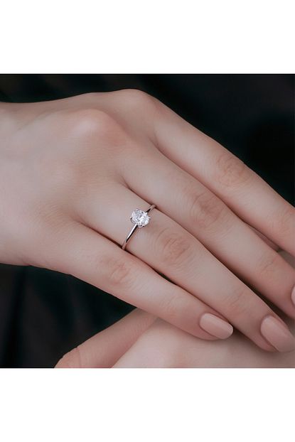 Lois Diamond 0 50 Ct D Renk Oval Pirlanta Tektas Yuzuk Trendyol