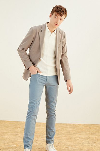 Mudo Erkek Vizon Pamuklu Blazer Ceket 375136 Trendyol