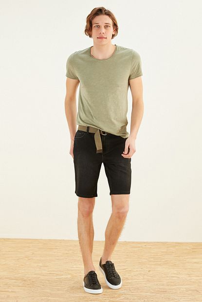 Mudo Erkek Siyah Straight Jean Sort 374740 Trendyol