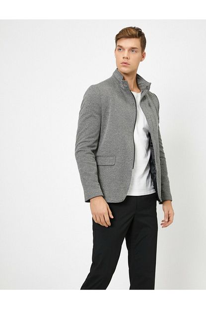 Koton Erkek Gri Desenli Ceket 0kam51056hk Trendyol