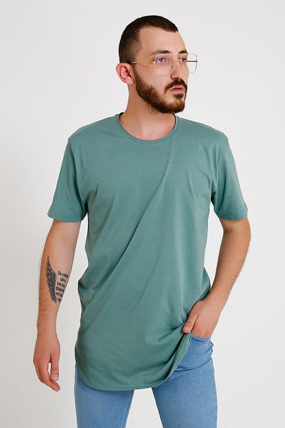Crash Erkek Yesil Basic Kisa Kollu Bol T Shirt Trendyol