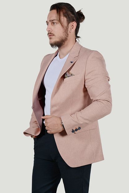 Terapi Men Erkek Slim Fit Blazer Ceket 9k 40112 039 Pudra Trendyol