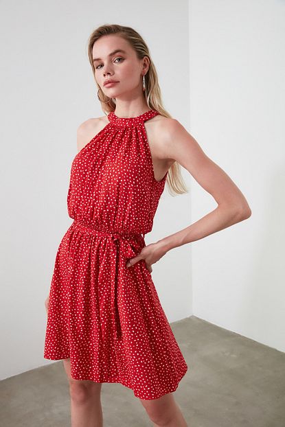 Trendyolmilla Kirmizi Kusakli Elbise Twoss20el3422 Trendyol