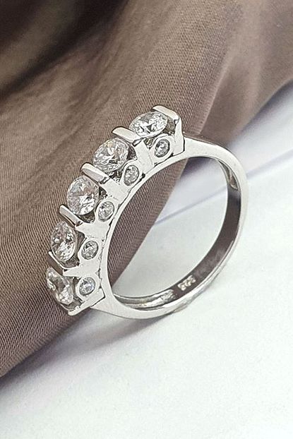 Oseshop Swarovski Tasli Gumus 5 Tas Yuzuk Trendyol