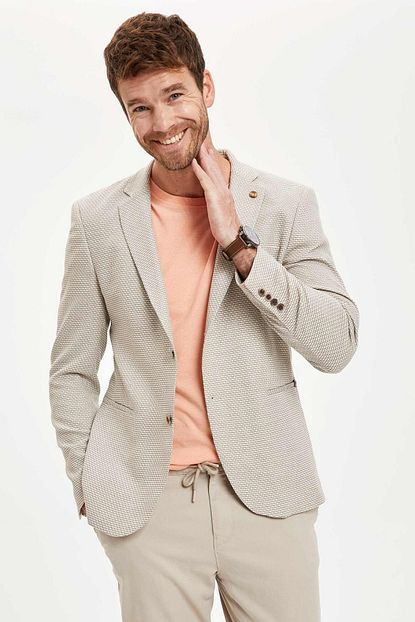Defacto Erkek Bej Slim Fit Blazer Ceket N6041az20sm Trendyol