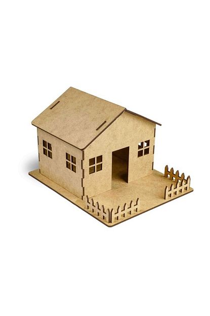 Aydpromosyon Bahceli Ev 3 Boyutlu Ahsap Maket Puzzle Trendyol