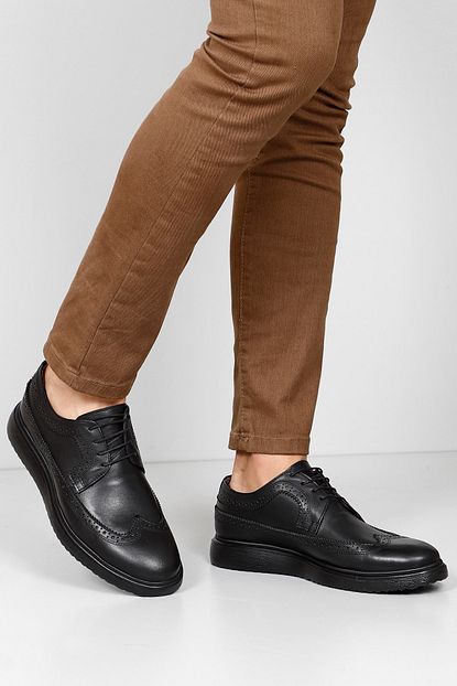 G O N Erkek Siyah Hakiki Deri Casual Ayakkabi Trendyol