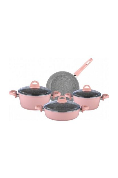 Karaca 7 Parca Bio Granit Lovely Tencere Takimi Pembe Trendyol