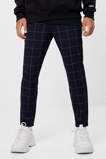 Bershka Erkek Mavi Ozel Dikim Skinny Fit Pantolon Trendyol