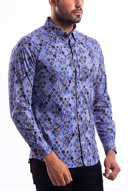 Biblos Uomo Slimfit Premium Erkek Desenli Gomlek Trendyol
