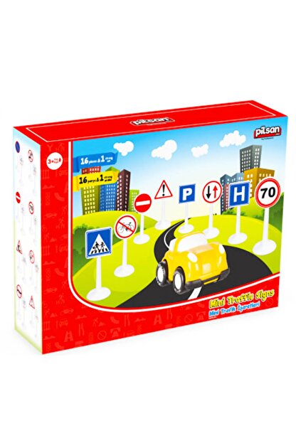 Pilsan Strong Araba Ve 16 Parca Mini Trafik Isaretleri Seti 03273 Trendyol