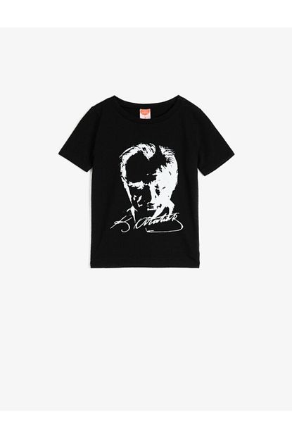 koton erkek bebek siyah ataturk baskili pamuklu bisiklet yaka t shirt fiyati yorumlari trendyol