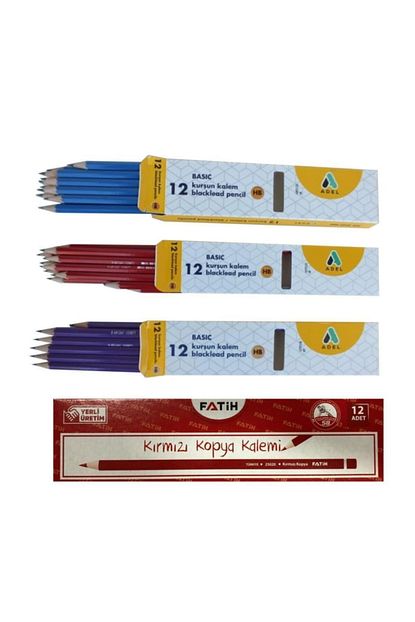Adel Basic Koseli Kursun Kalem Ve Kirmizi Kopya Kalemi Ofisinn No 037 Trendyol