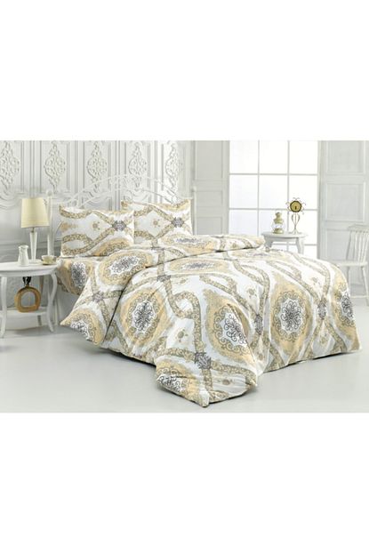 Brillant Gold Beyaz Falt Cift Kisilik Nevresim Takimi 200x200 Cm Trendyol