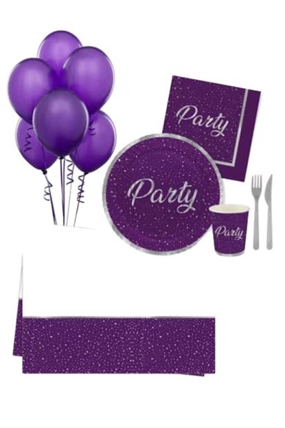 Roll Up Mor Yaldizli Yetiskin Dogum Gunu 18 Yas 30 Yas Konsept Bayan Party Set Trendyol